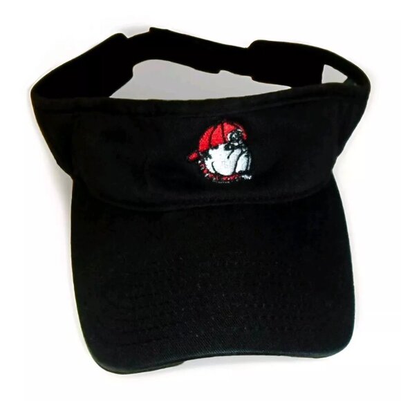Georgia Bulldogs University Mens Adult Black Visor hat Cap New Ncaa - Picture 1 of 3